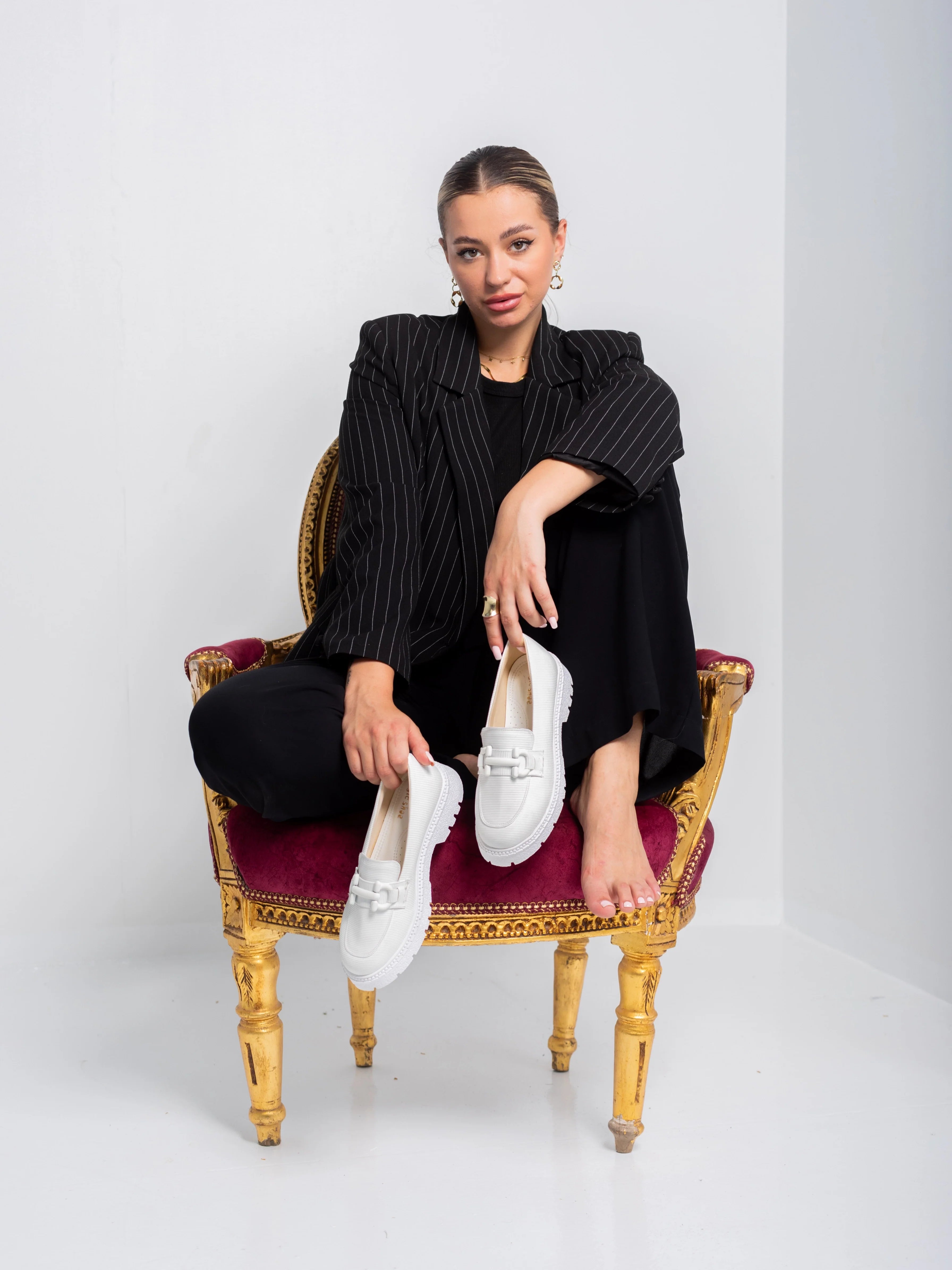 Glam Step Loafers | White