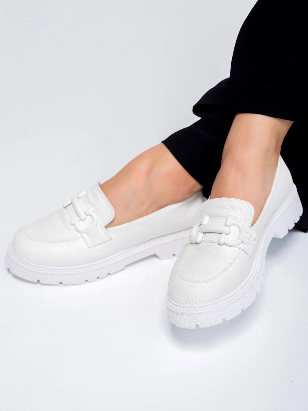 Glam Step Loafers | White
